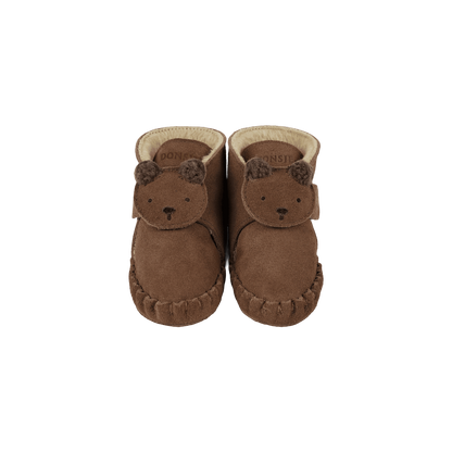 Donsje Pouty Booties Fluffy | Bear - Teddy Brown Suede