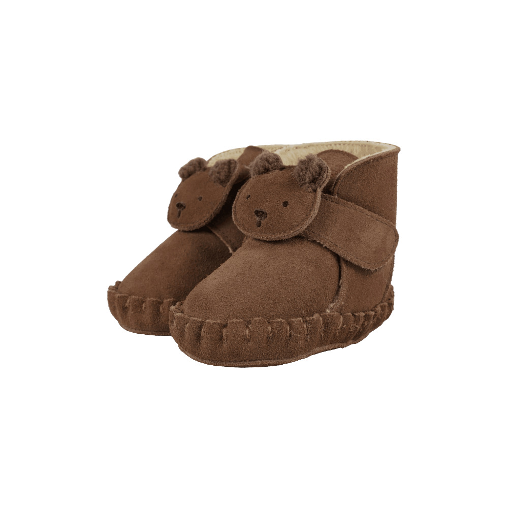 Donsje Pouty Booties Fluffy | Bear - Teddy Brown Suede
