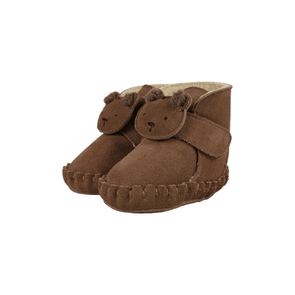 Donsje Pouty Booties Fluffy | Bear - Teddy Brown Suede