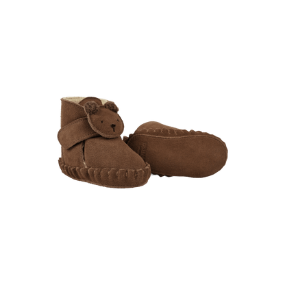 Donsje Pouty Booties Fluffy | Bear - Teddy Brown Suede