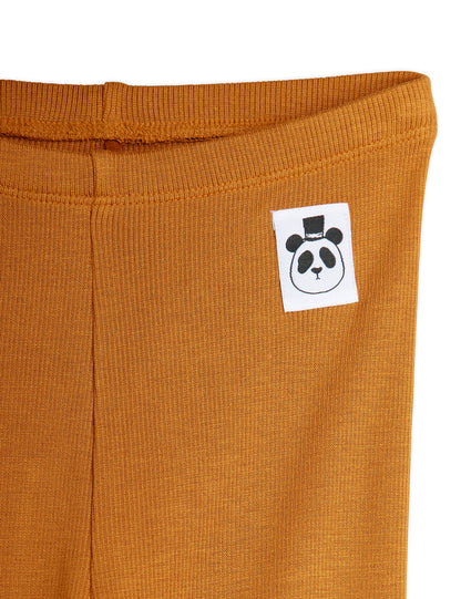 Mini Rodini Modal Rib Leggings - Brown