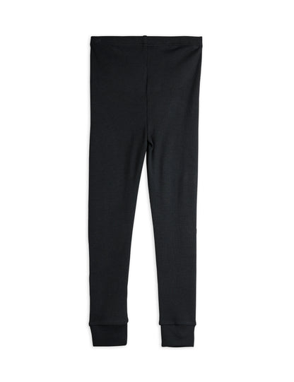 Mini Rodini Modal Rib Leggings - Black