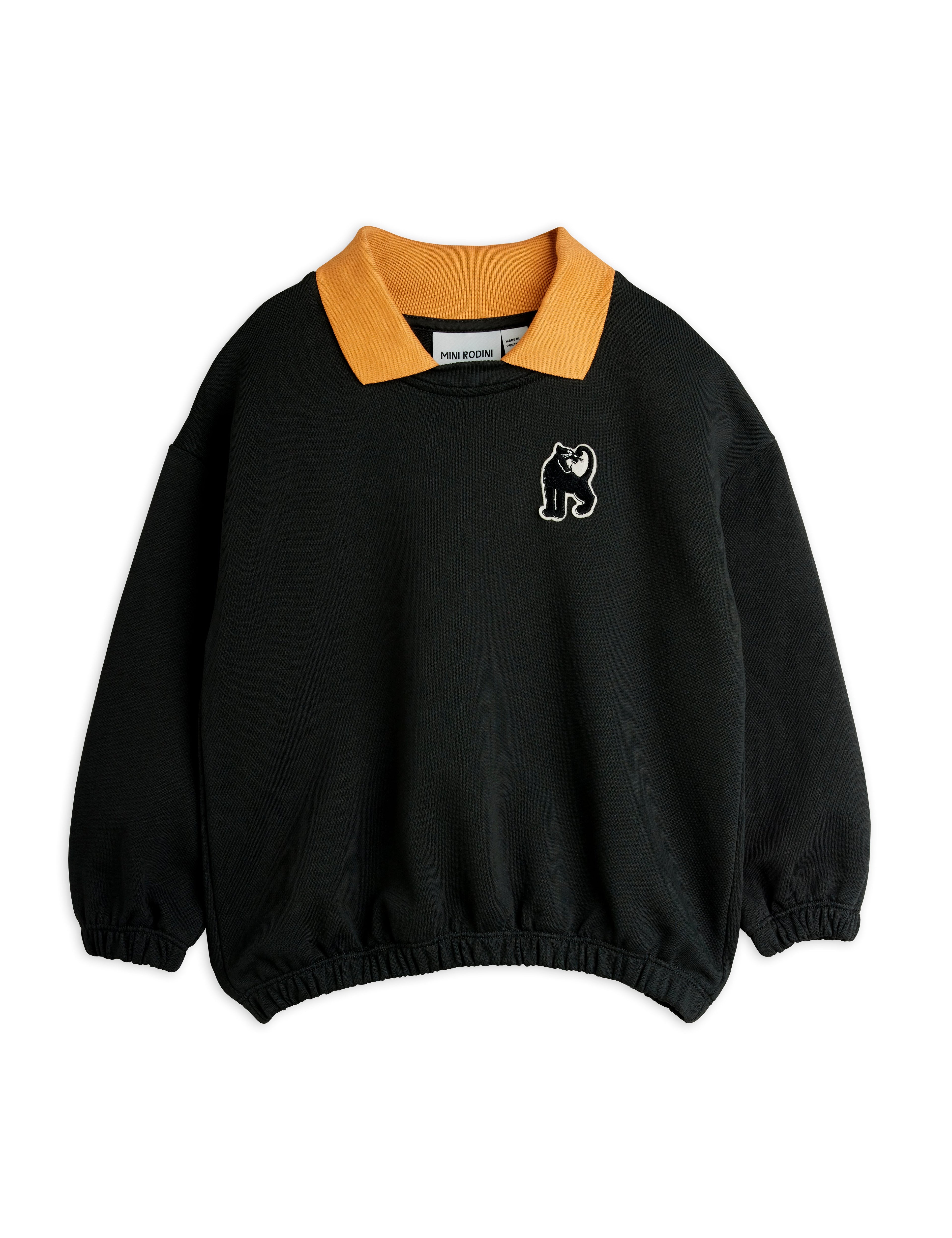 Mini Rodini Panther Patch Collar Sweatshirt - Black