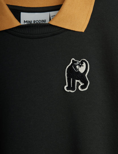 Mini Rodini Panther Patch Collar Sweatshirt - Black