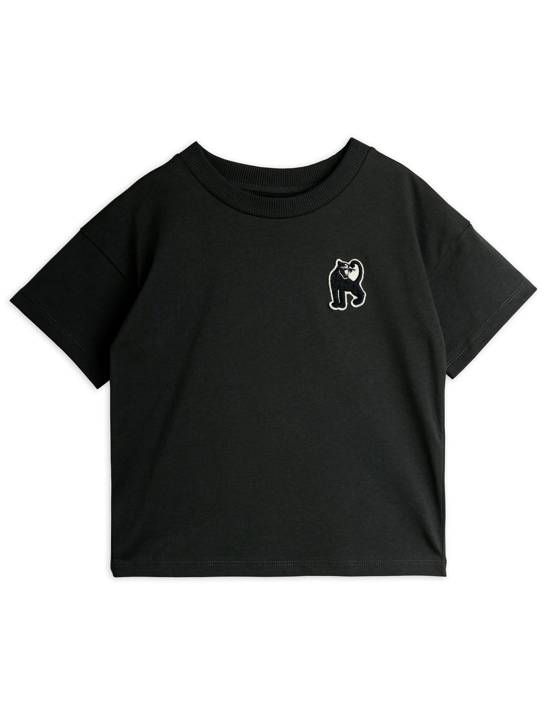 Mini Rodini Panther Patch Short Sleeve Tee - Black