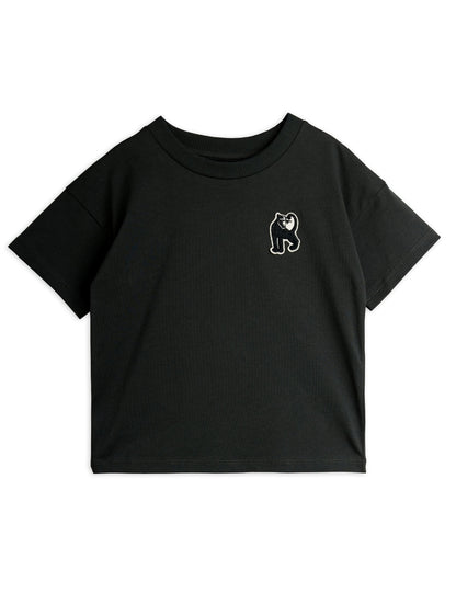 Mini Rodini Panther Patch Short Sleeve Tee - Black
