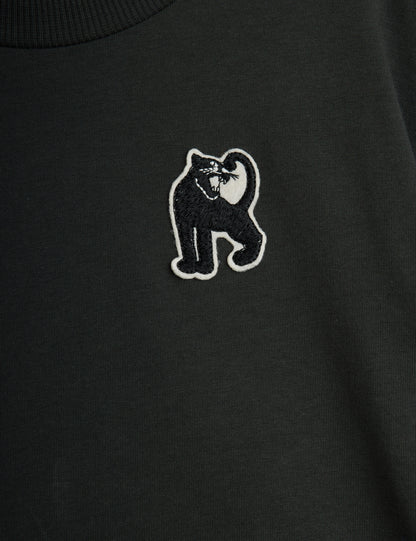 Mini Rodini Panther Patch Short Sleeve Tee - Black