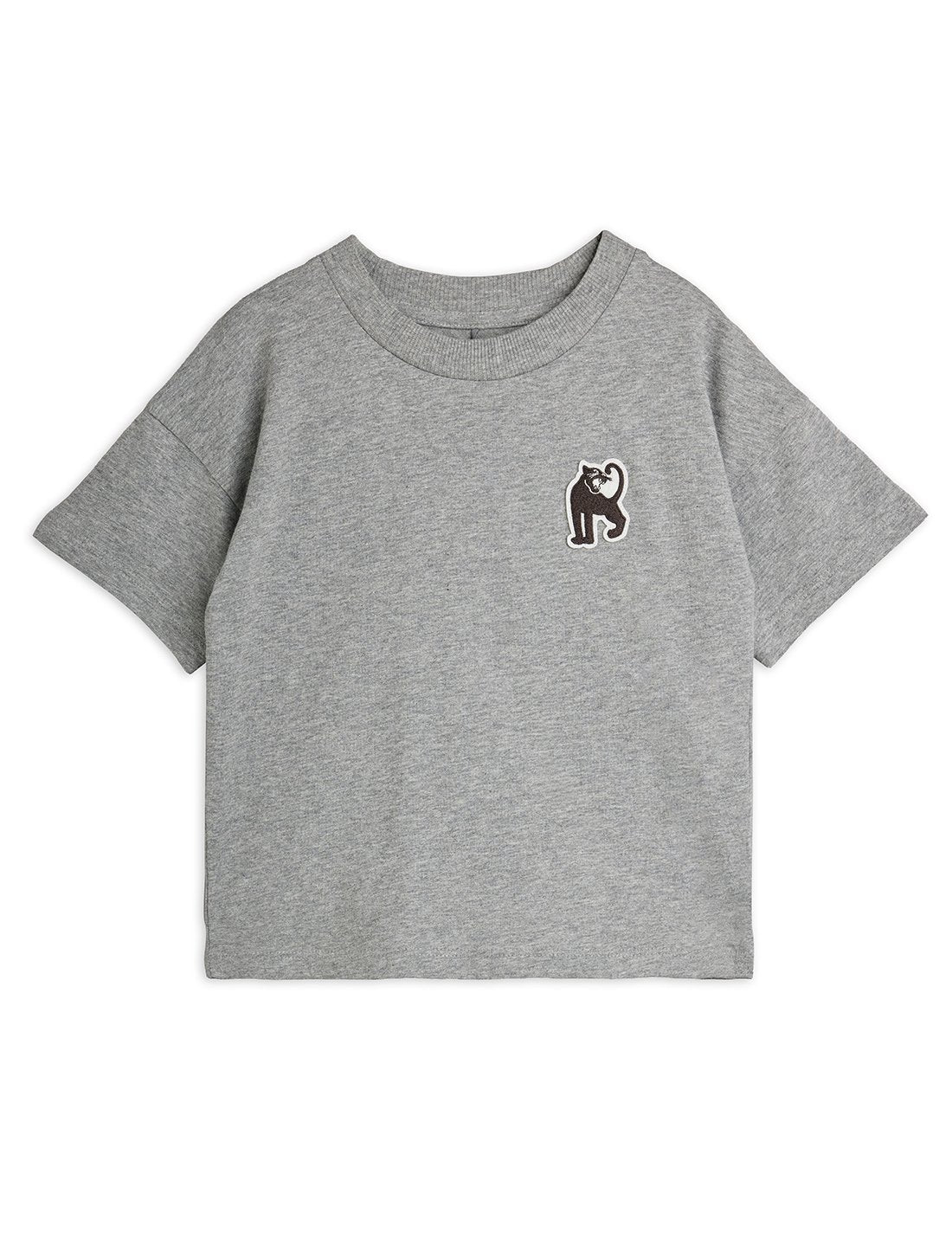 Mini Rodini Panther Patch Short Sleeve Tee - Grey