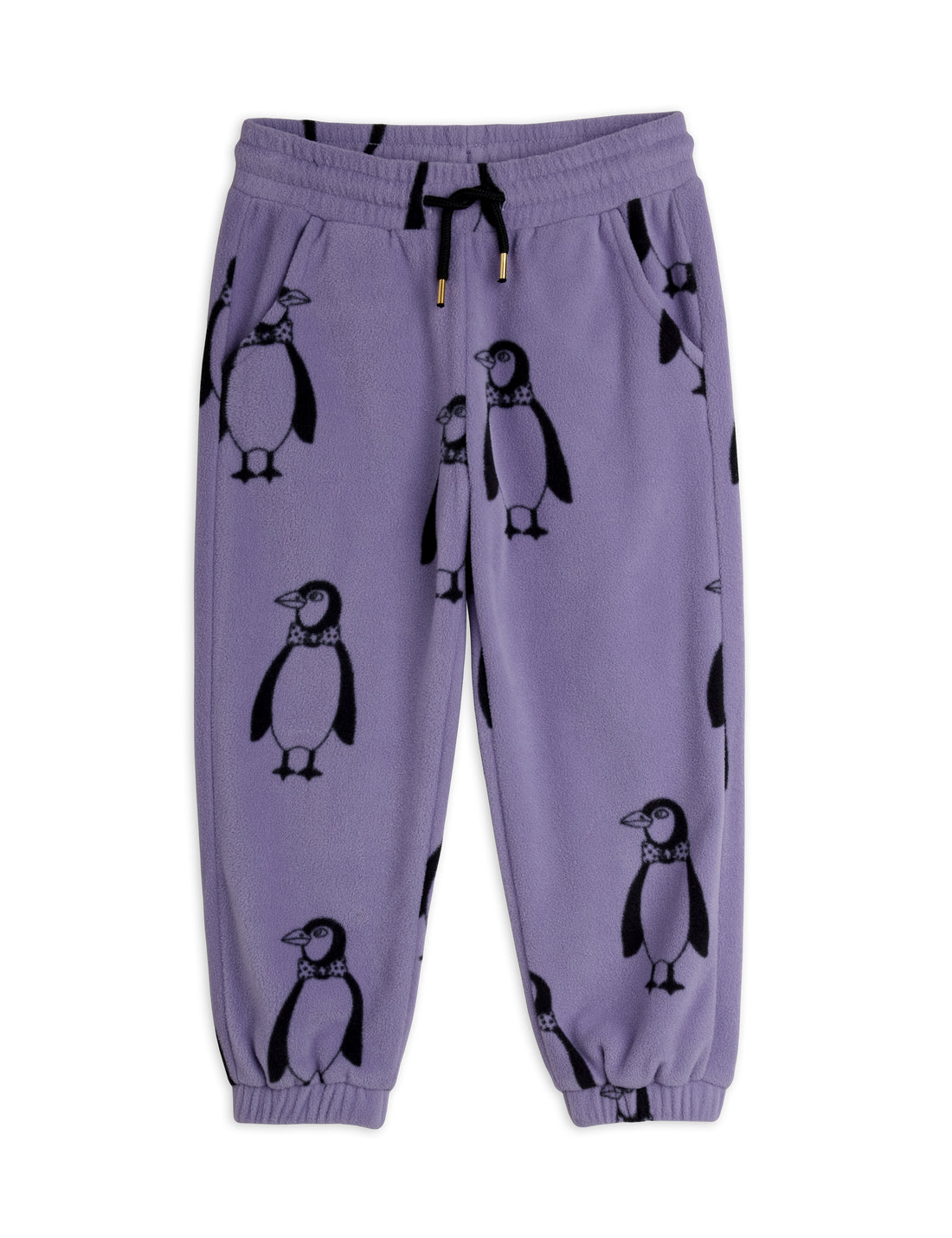 Mini Rodini Penguin Aop Fleece Trousers - Purple