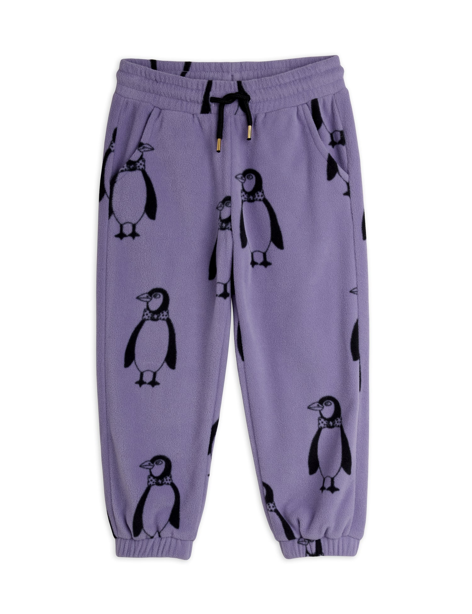 Mini Rodini Penguin Aop Fleece Trousers - Purple