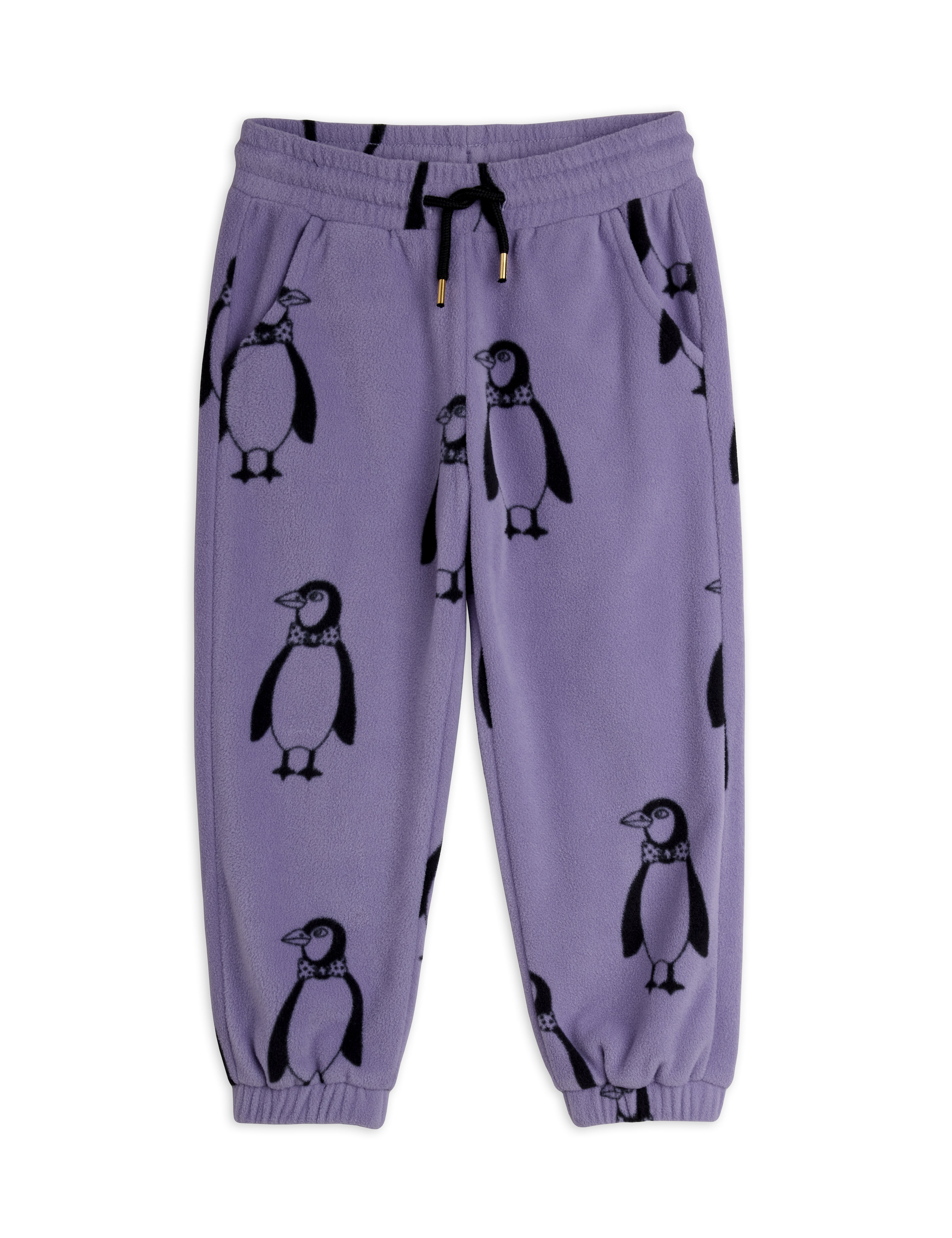 Mini Rodini Penguin Aop Fleece Trousers - Purple