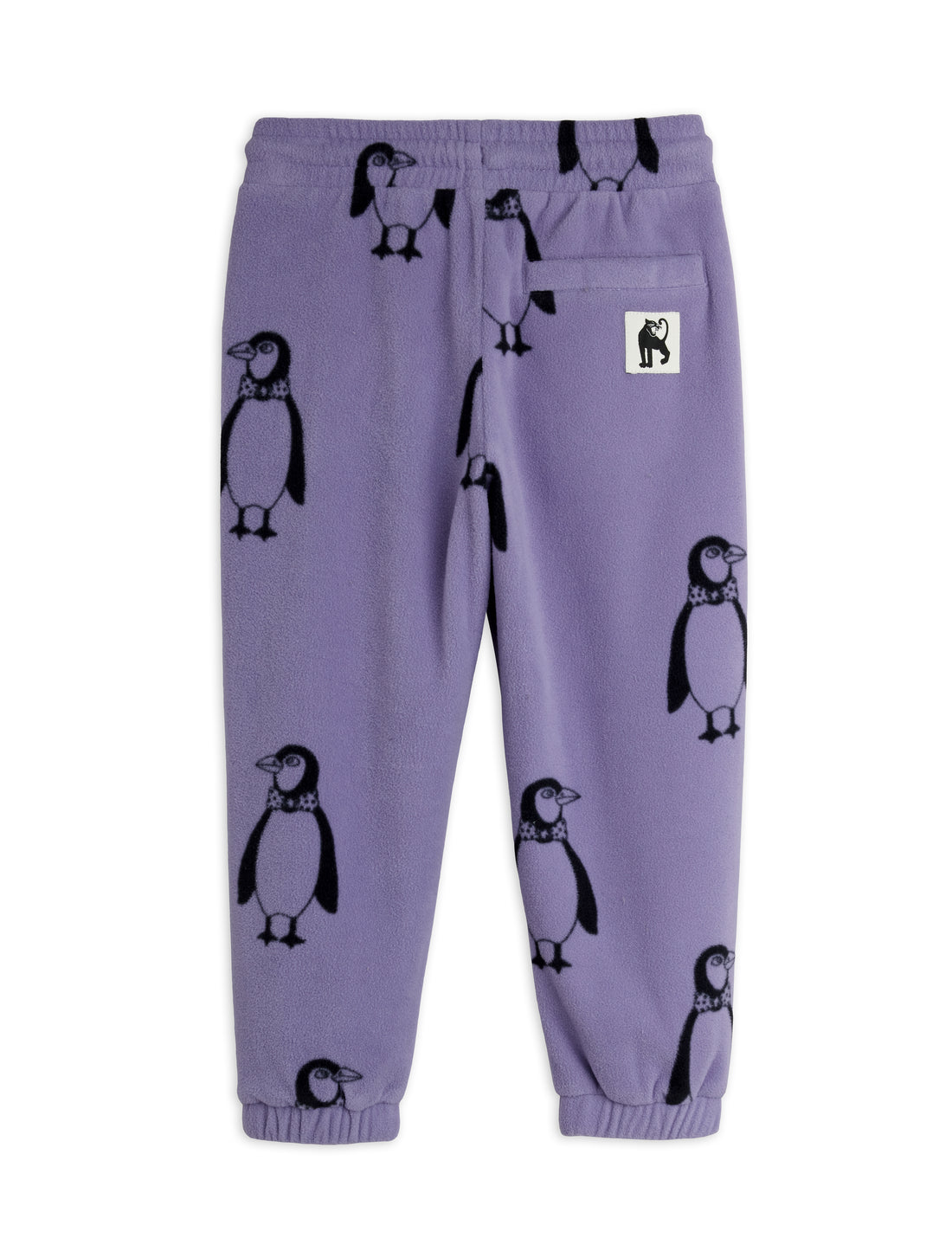 Mini Rodini Penguin Aop Fleece Trousers - Purple