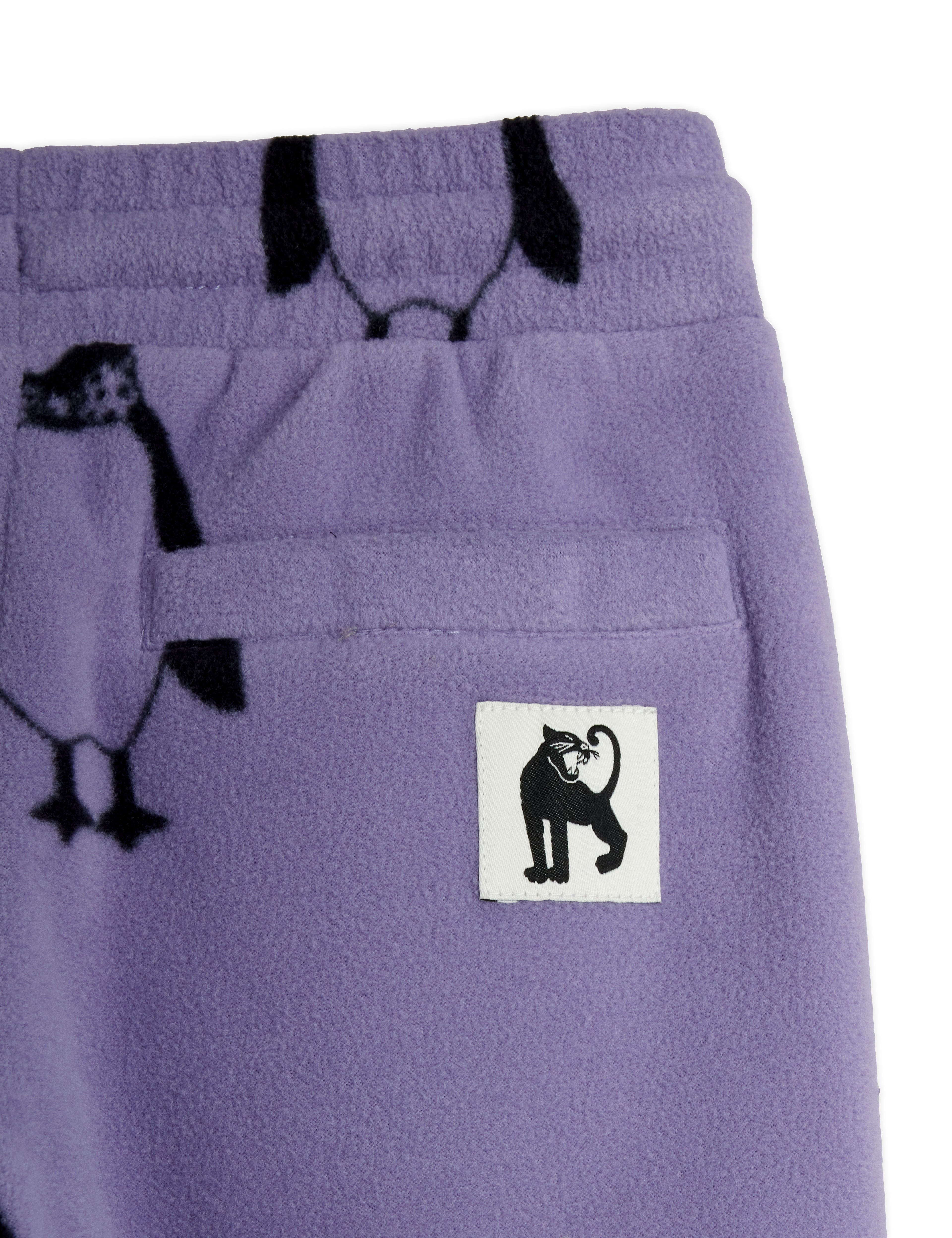 Mini Rodini Penguin Aop Fleece Trousers - Purple