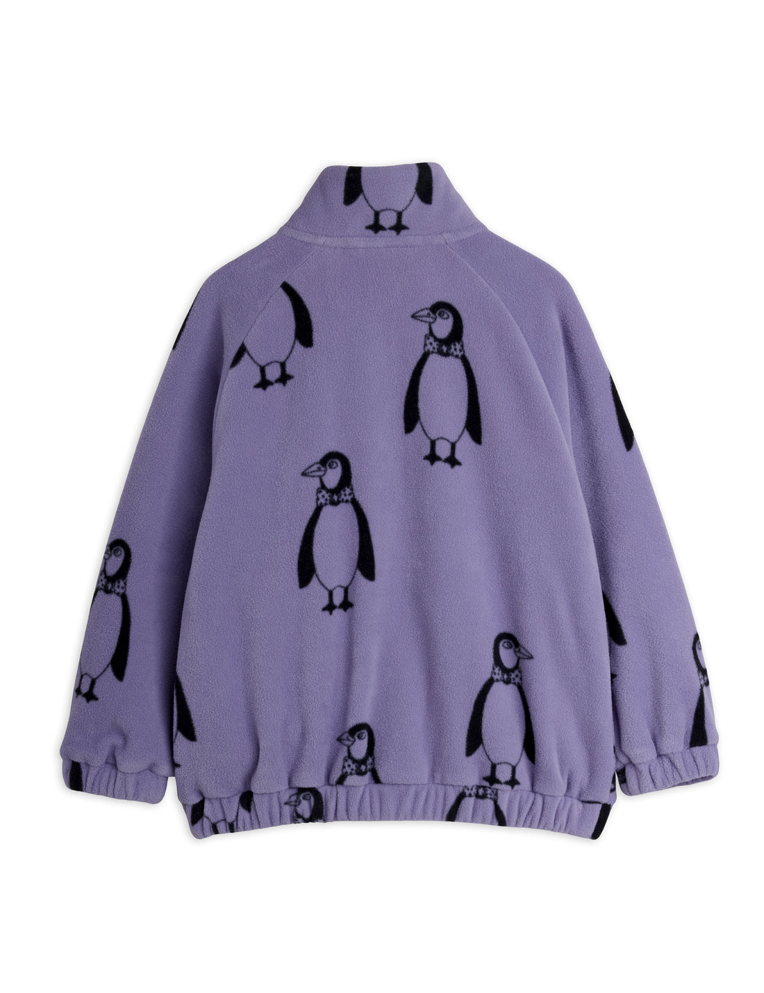 Mini Rodini Penguin Aop Fleece Jacket - Purple