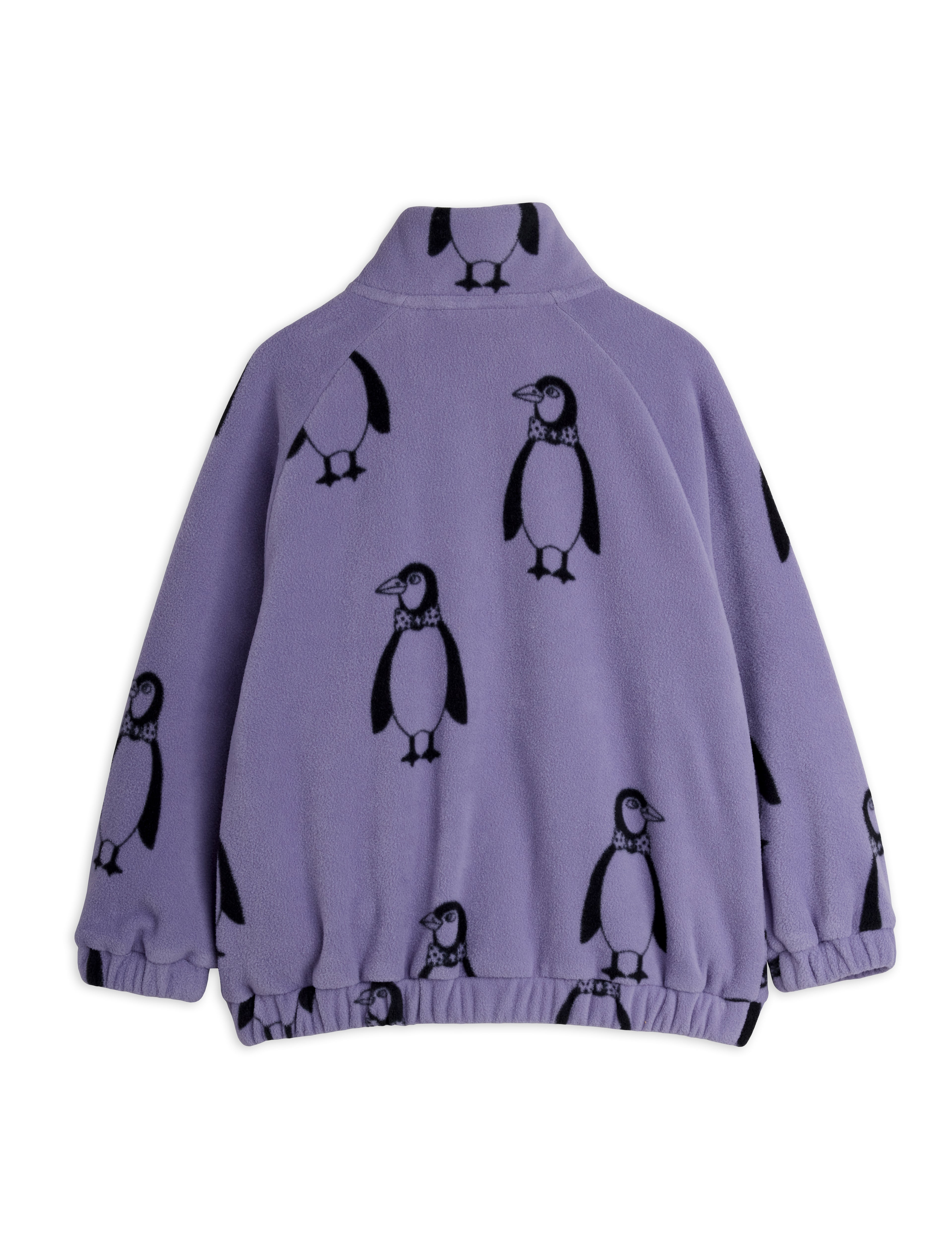 Mini Rodini Penguin Aop Fleece Jacket - Purple