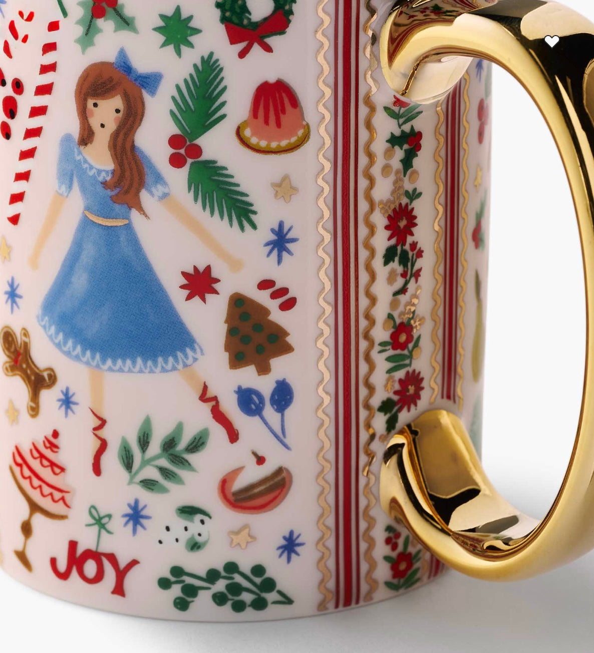 Rifle Paper Co. Porcelain Mug  Set Of 2 - Holly Jolly Nutcracker