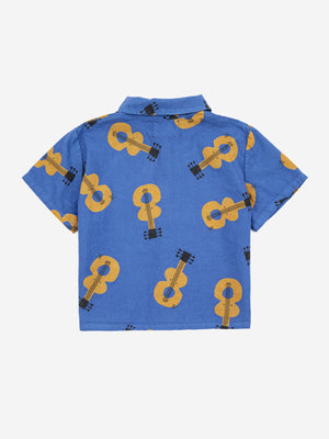 Bobo Choses Baby Acoustic Guitar All Over Woven Shirt - Navy Blue