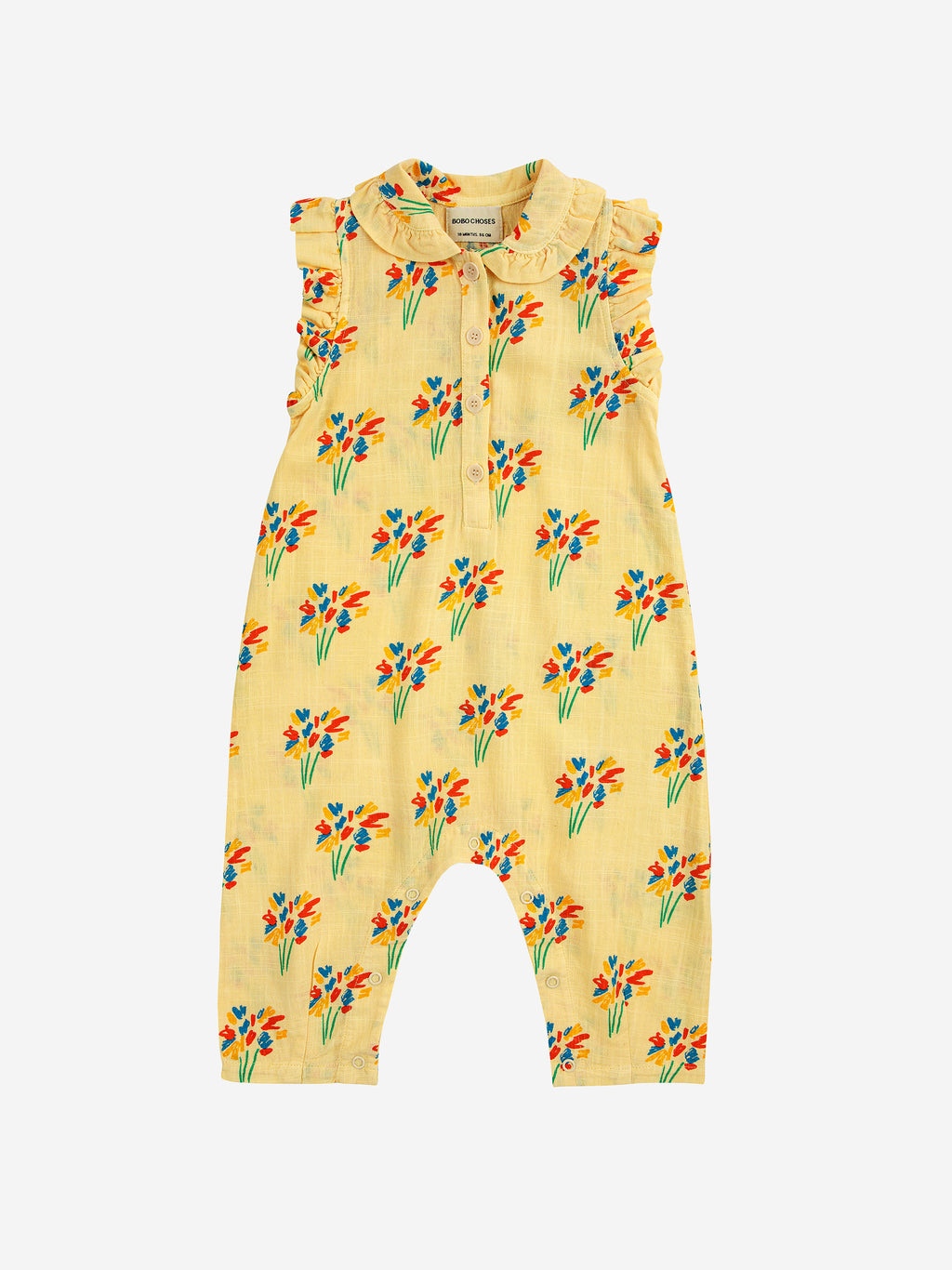Bobo Choses Baby Fireworks All Over Woven Overall - Light Yellow