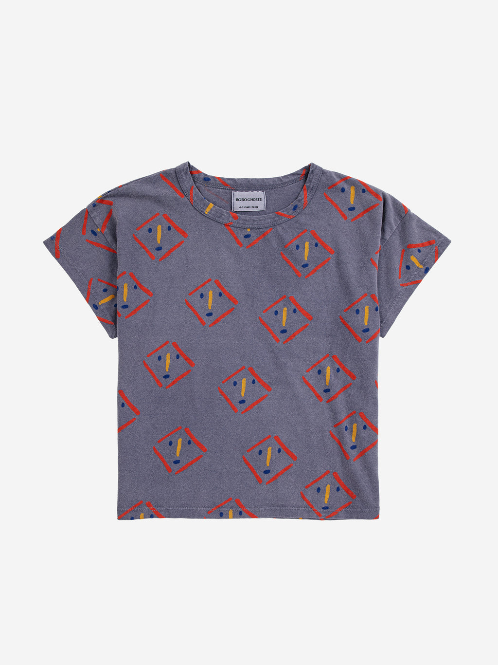 Bobo Choses Masks All Over T-shirt - Prussian Blue