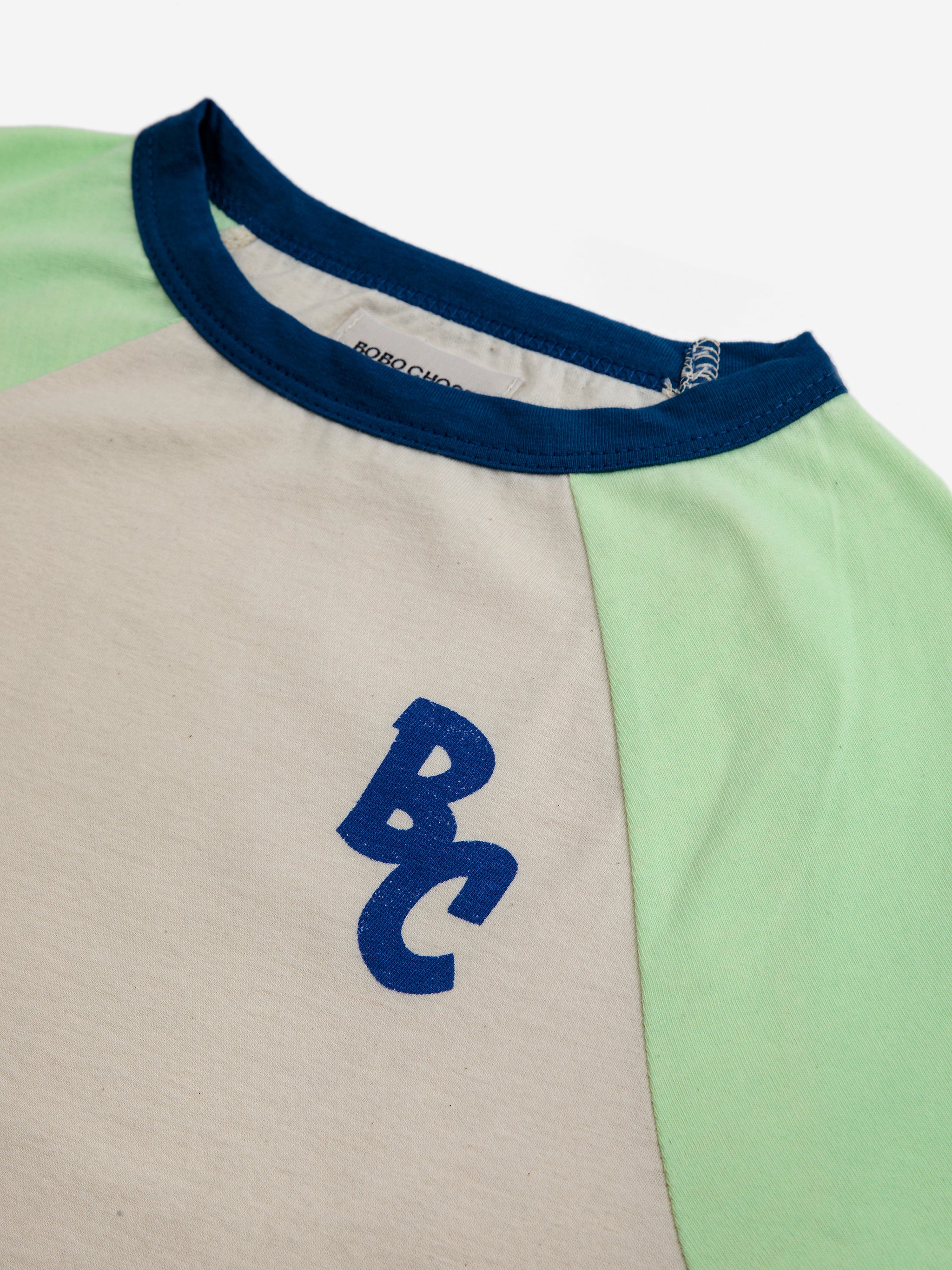 Bobo Choses BC Color Block Raglan Sleeves T-shirt - Jade Green