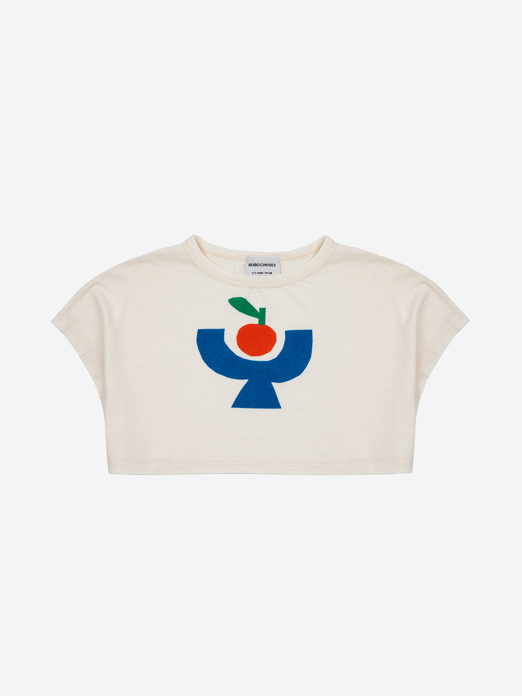 Bobo Choses Tomato Plate Cropped T-shirt - Off White