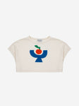 Bobo Choses Tomato Plate Cropped T-shirt - Off White