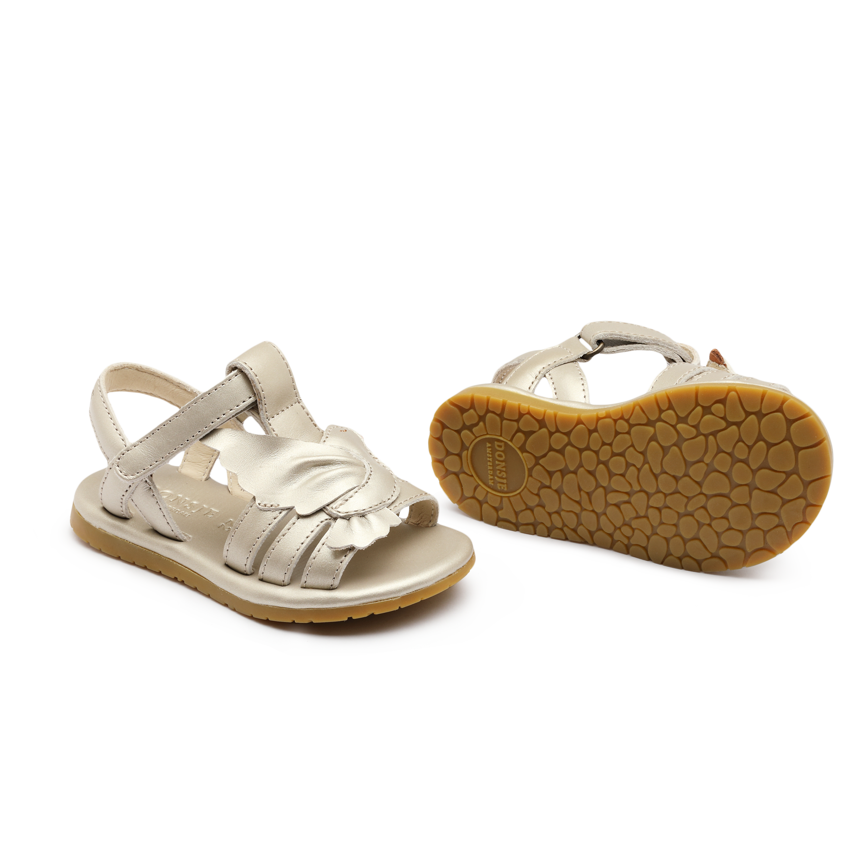 Donsje Tiyola Sandals Dove - Off White Metallic Leather