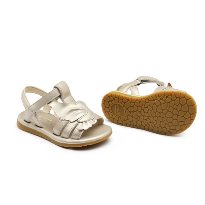 Donsje Tiyola Sandals Dove - Off White Metallic Leather
