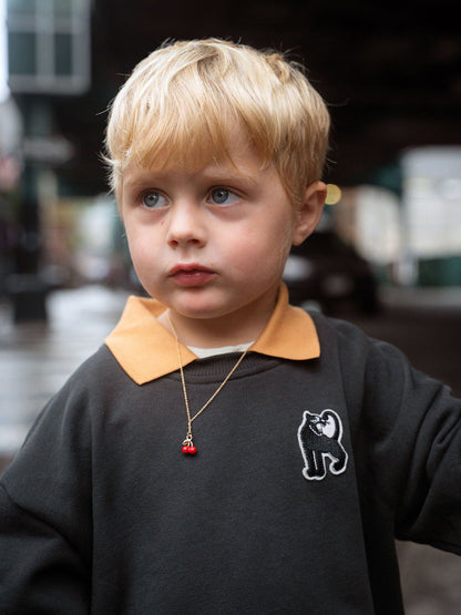 Mini Rodini Panther Patch Collar Sweatshirt - Black