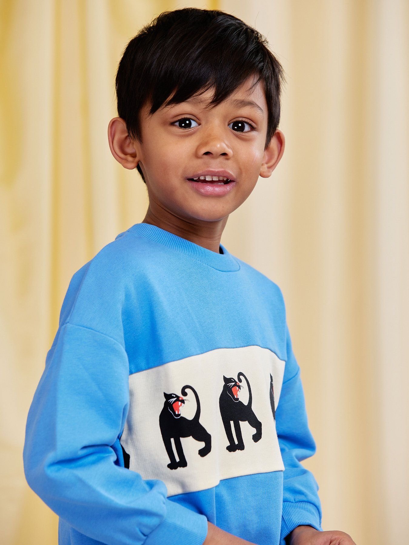 Mini Rodini Panther Panel Sweatshirt - Blue