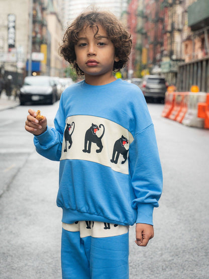 Mini Rodini Panther Panel Sweatshirt - Blue