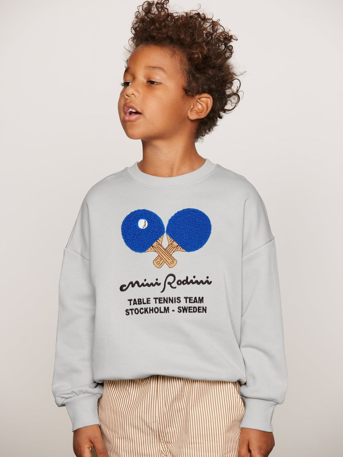 Mini Rodini Table Tennis Chenille Sweatshirt - Grey