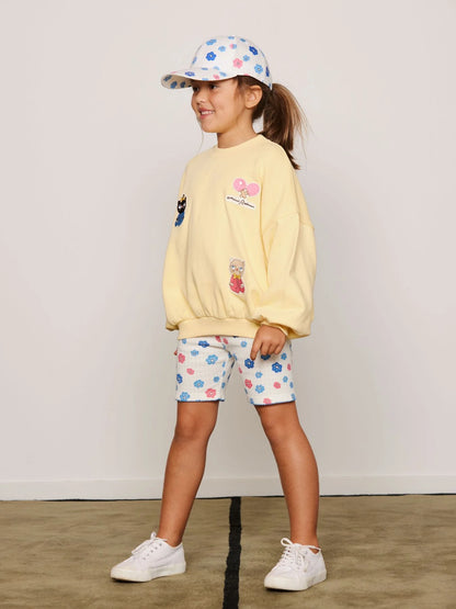 Mini Rodini Flowers Aop Picot Edge Pointelle Bike Shorts - Multi