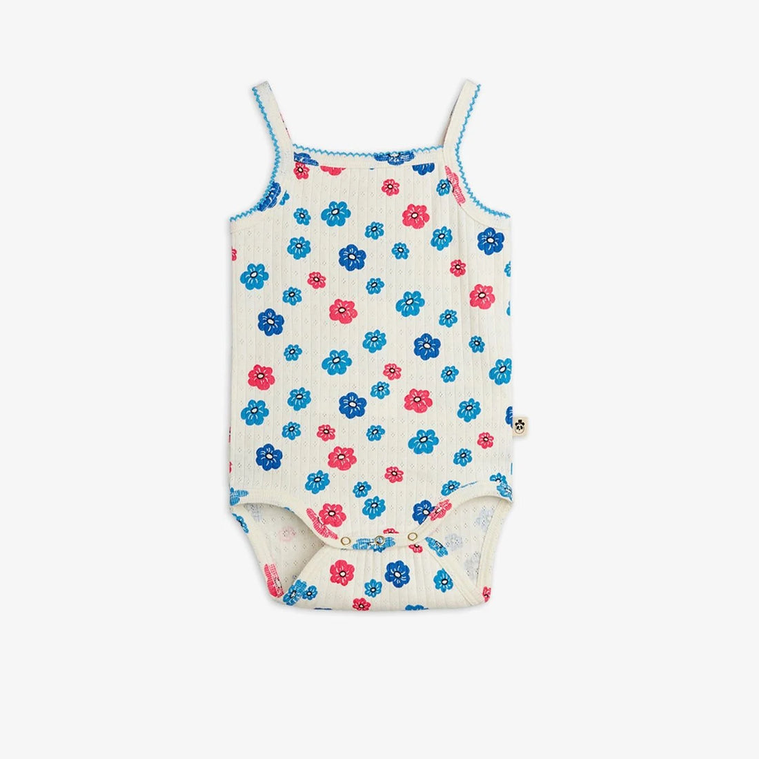Mini Rodini Flowers Aop Picot Edge Pointelle Body - Multi