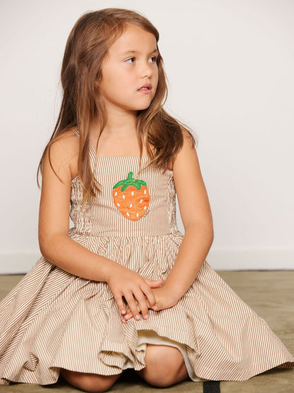 Mini Rodini Poplin Yd Smock Dress - Brown