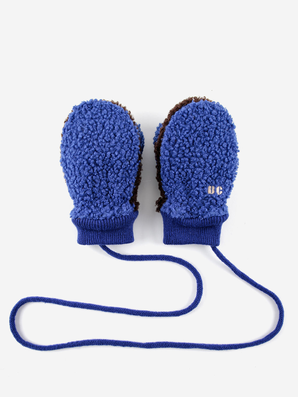 Bobo Choses BC Color Block Blue Sheepskin Gloves