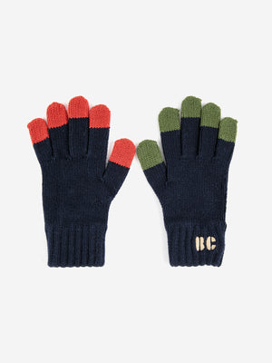 Bobo Choses BC Colored Fingers Knitted Gloves - Navy
