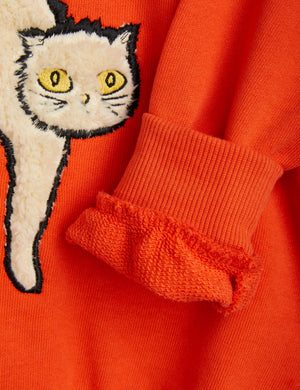 Mini Rodini Angry Cat Application Sweatshirt - Red