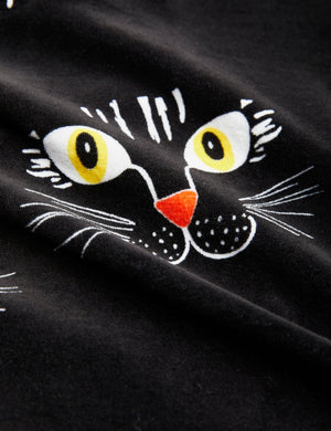 Mini Rodini Cat Face Aop Velour Dress - Black