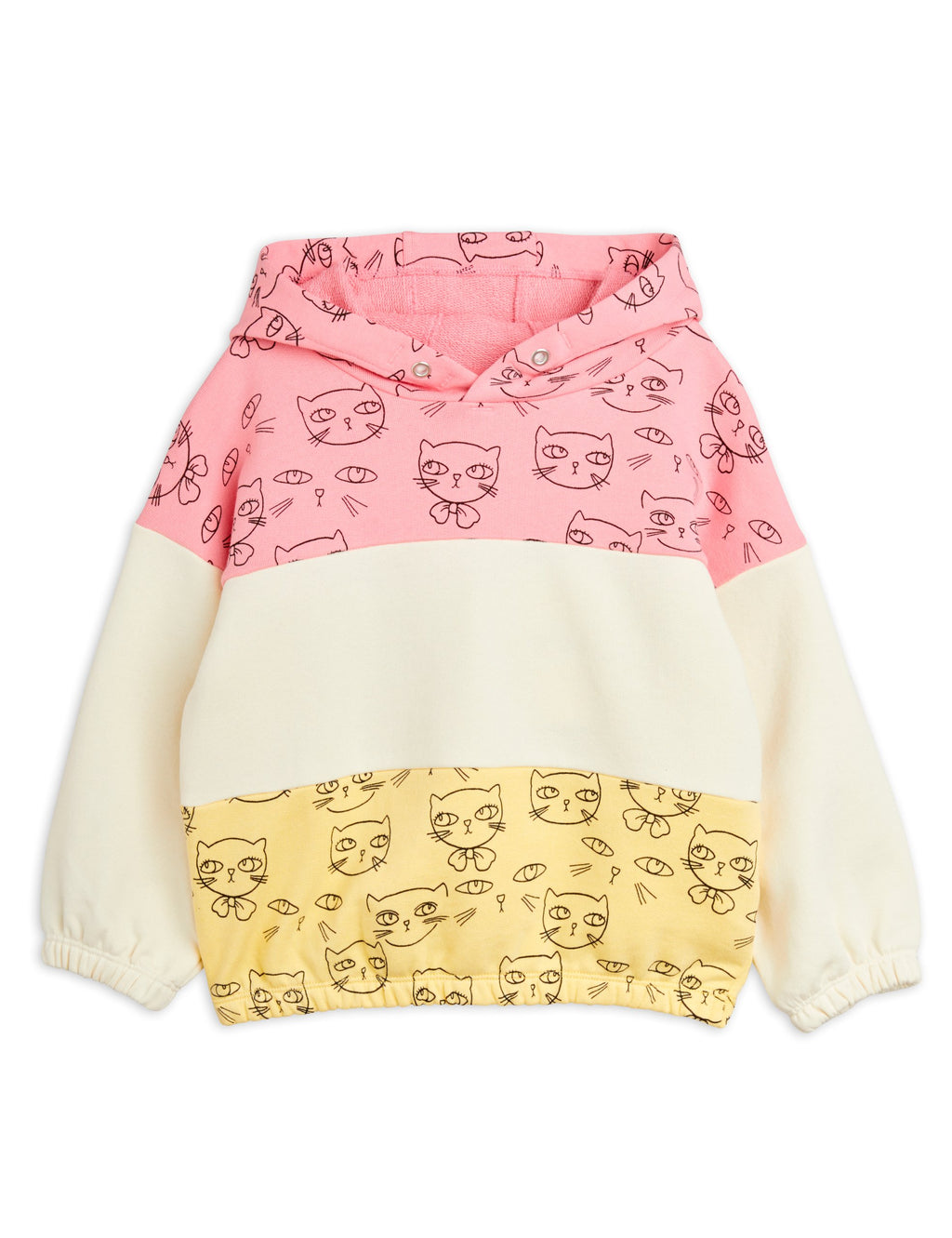Mini Rodini Cathlenthes Hoodie Sweater - Pink/Ivory/Yellow