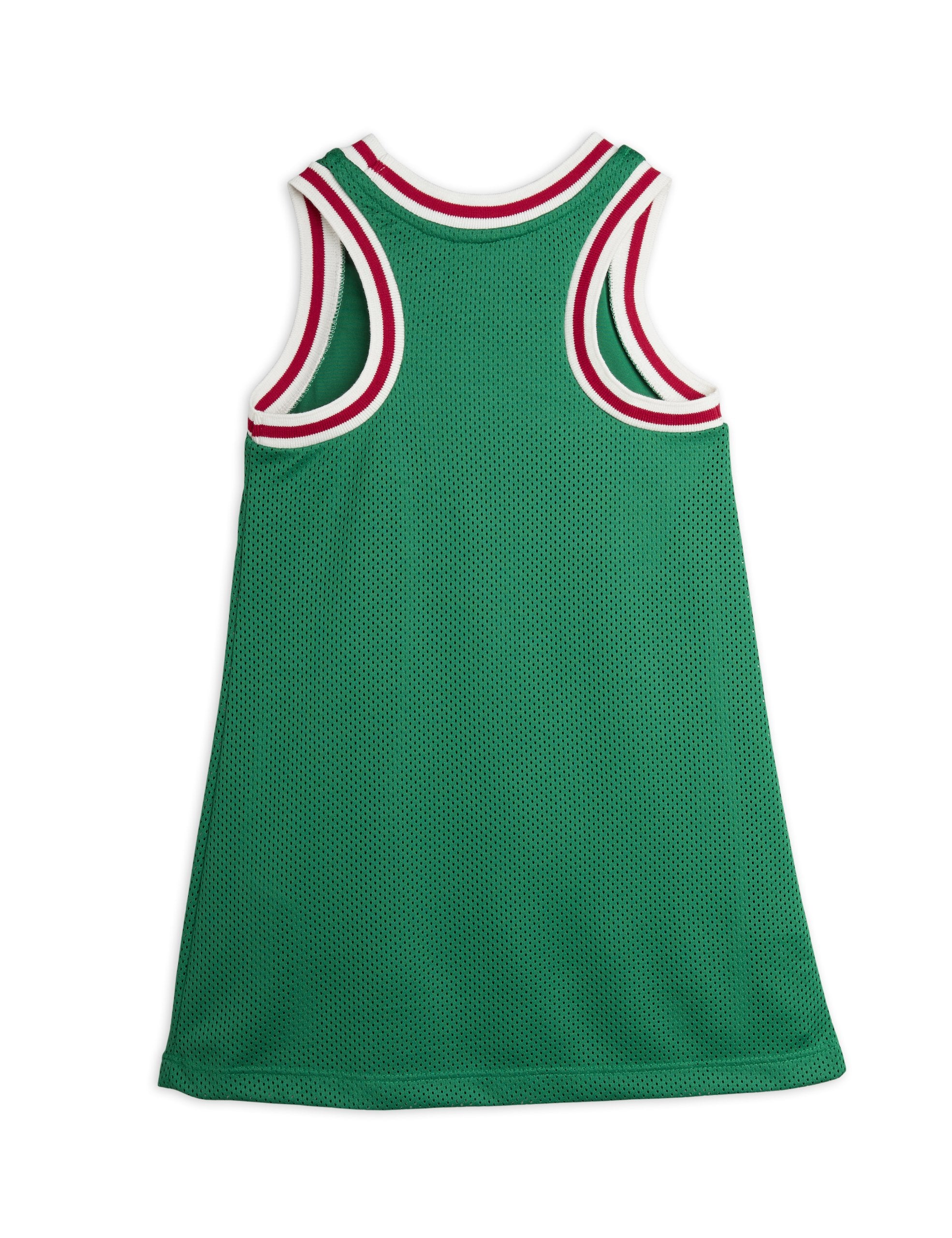 Mini Rodini Basket Mesh Tank Dress - Green