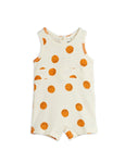 Mini Rodini Basketball All Over Print Baby Summersuit - Off White