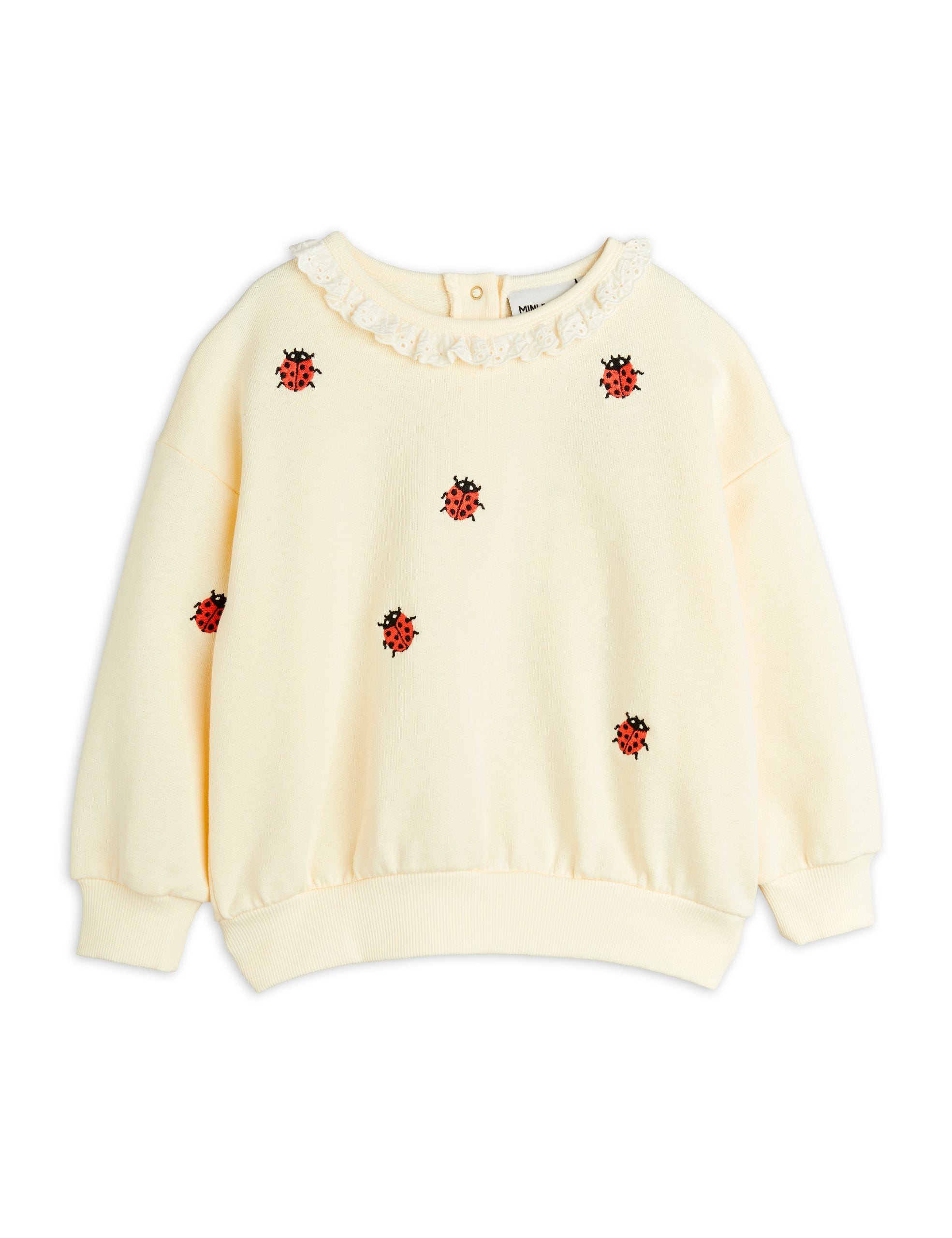 Mini Rodini Ladybugs Embroidered Lace Sweatshirt
