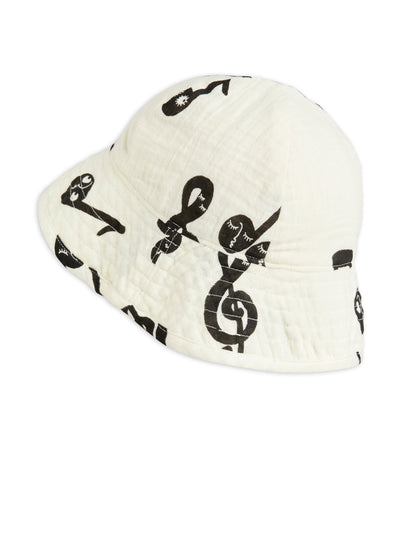 Mini Rodini Note AOP Muslin Sun Hat