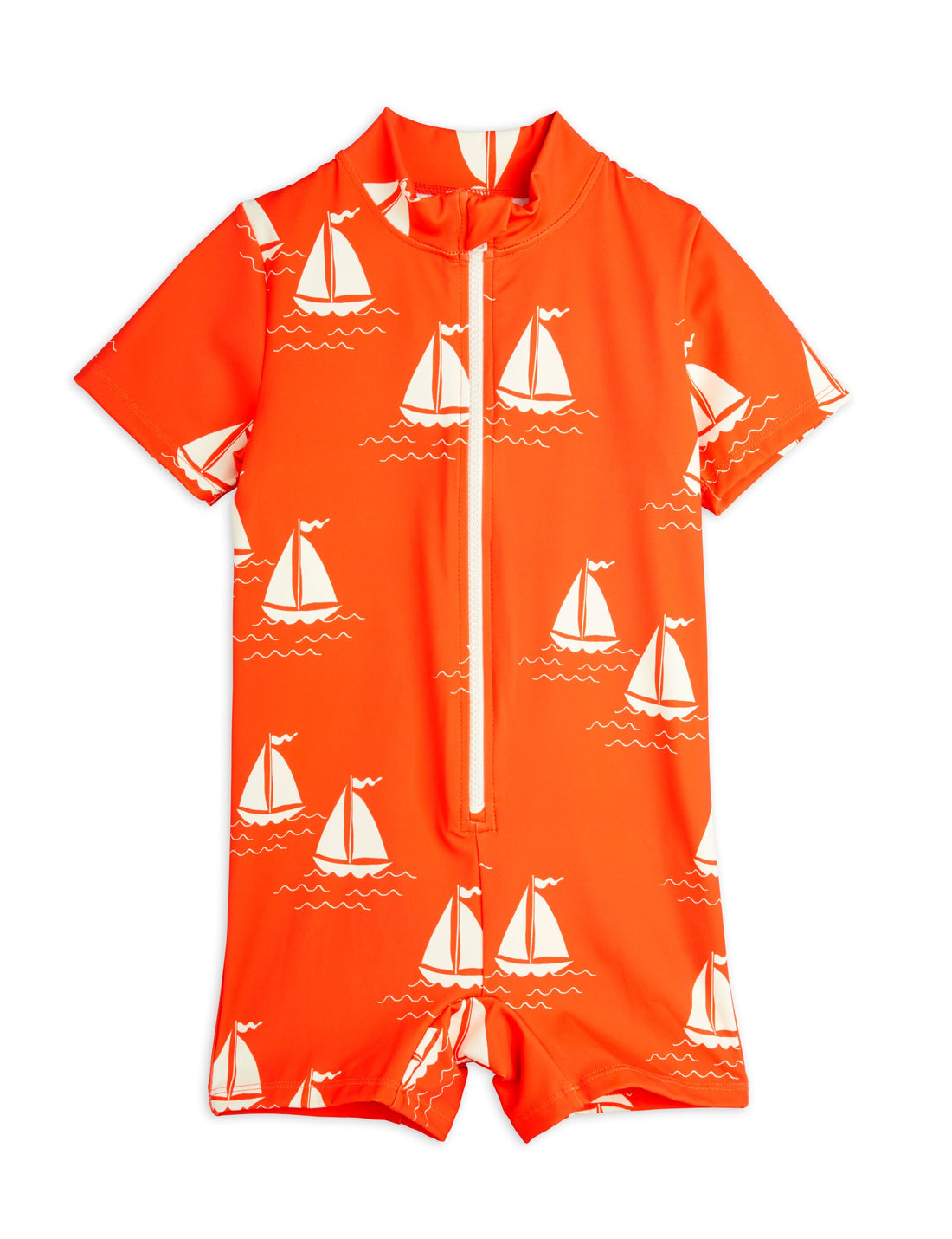 Mini Rodini Sailing Boats AOP Short Sleeve UV Suit