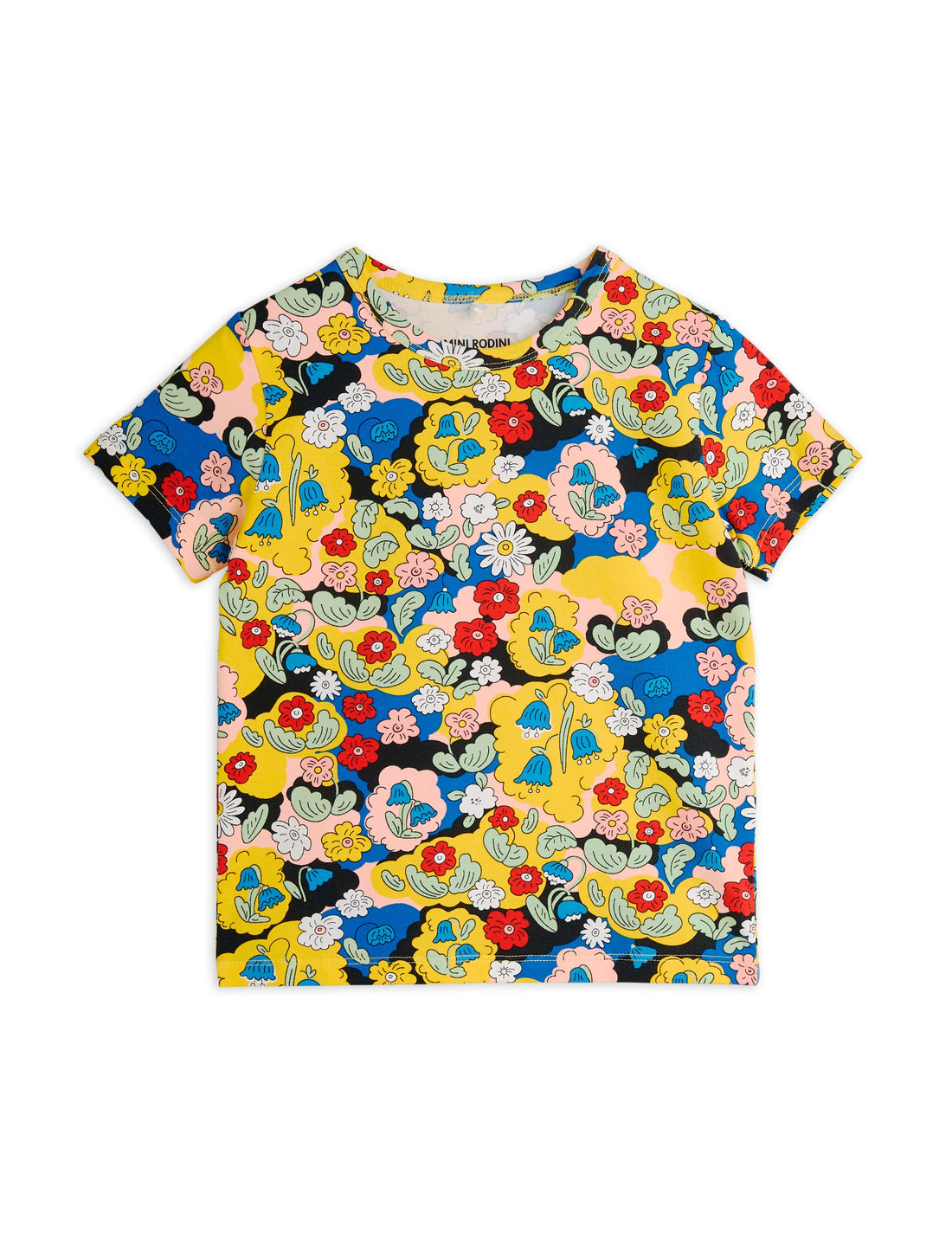 Mini Rodini Flowers All Over Print Short Sleeve Tee - Multi