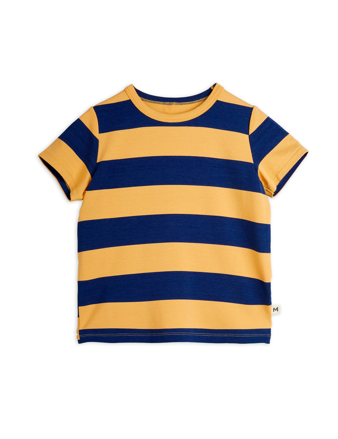 Mini Rodini Block Stripe Short Sleeve Tee - Beige