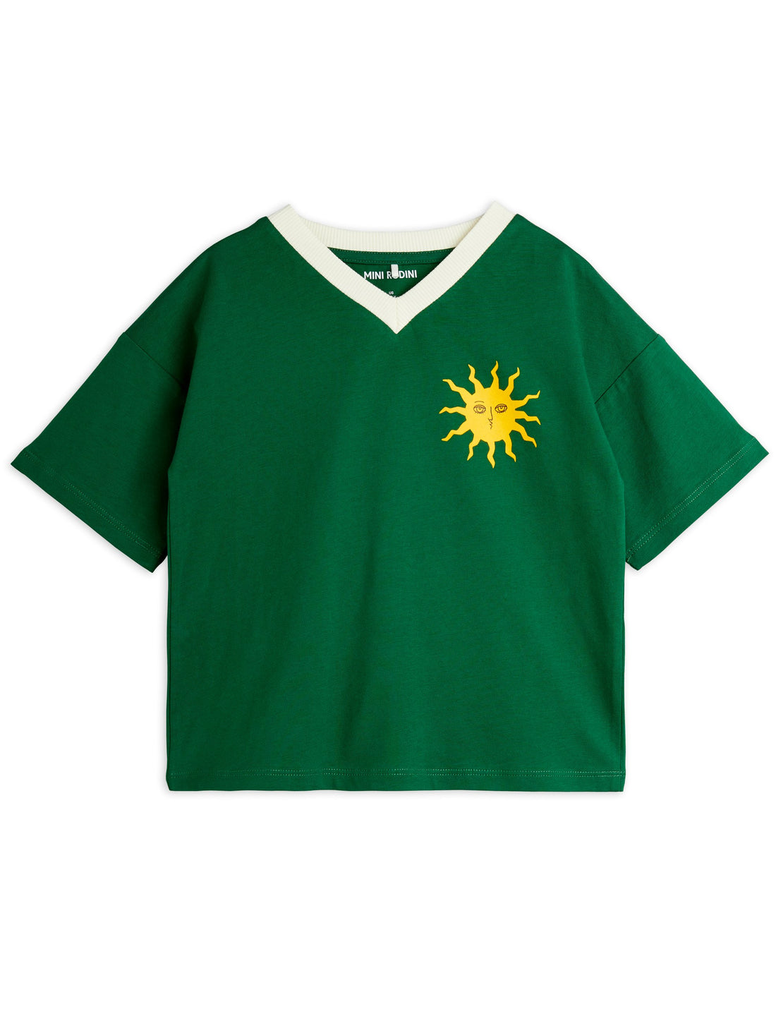 Mini Rodini Sun V-neck SP Short Sleeve Tee - Green