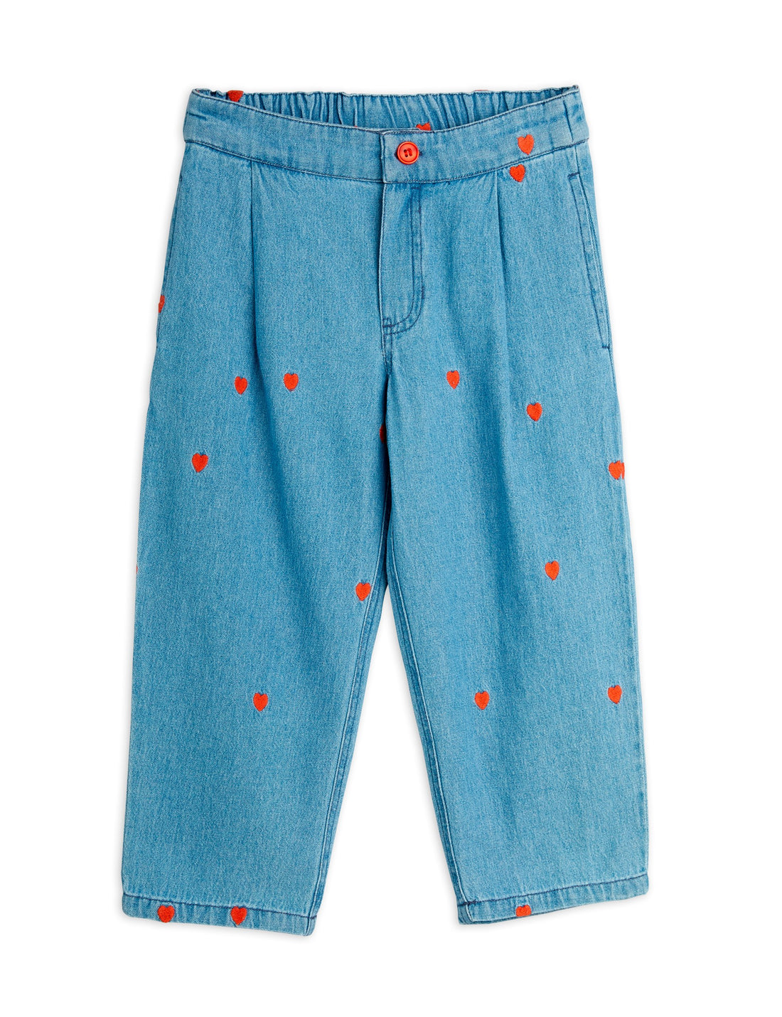 Mini Rodini Mini Hearts All Over Print Woven Trousers - Blue