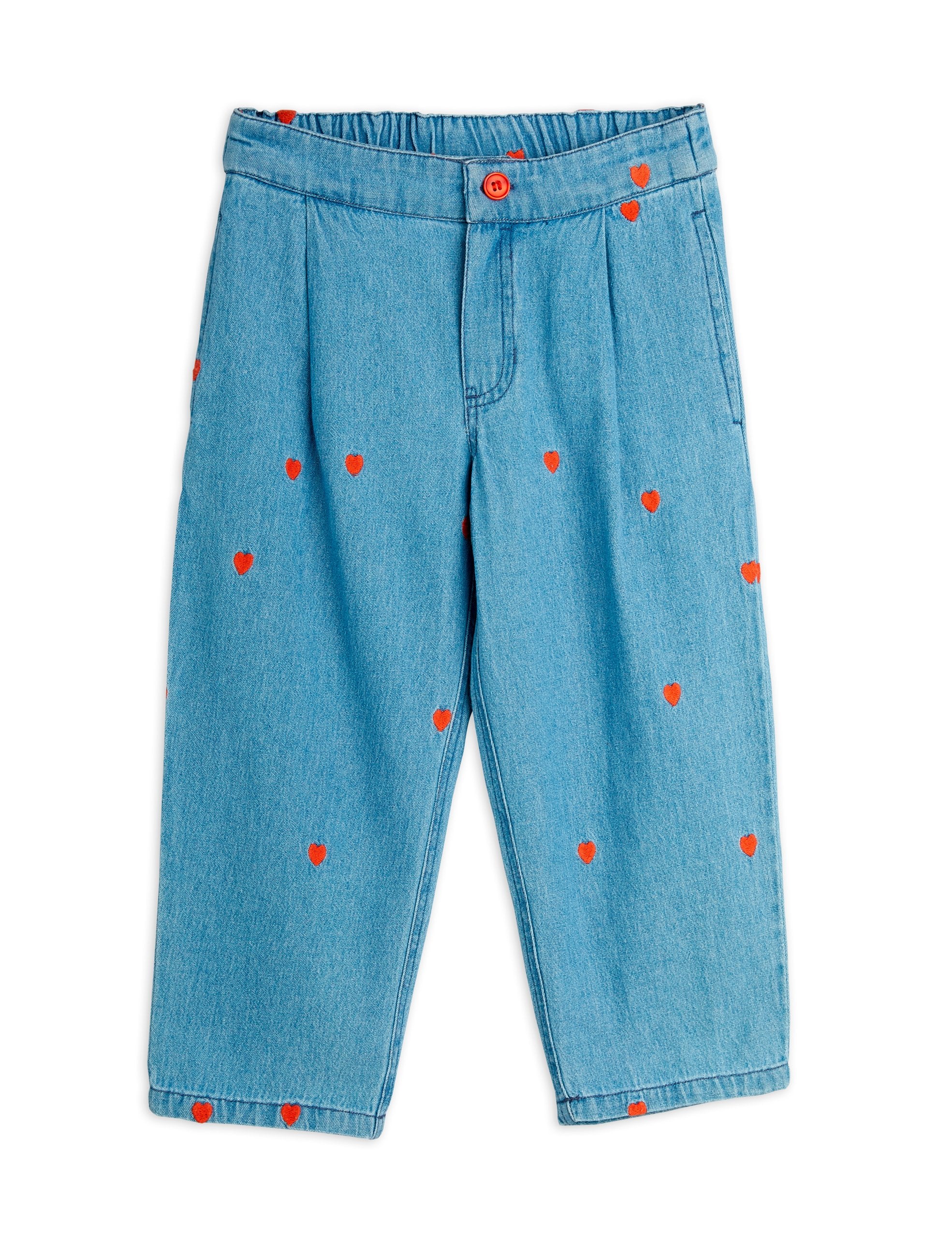 Mini Rodini Mini Hearts All Over Print Woven Trousers - Blue